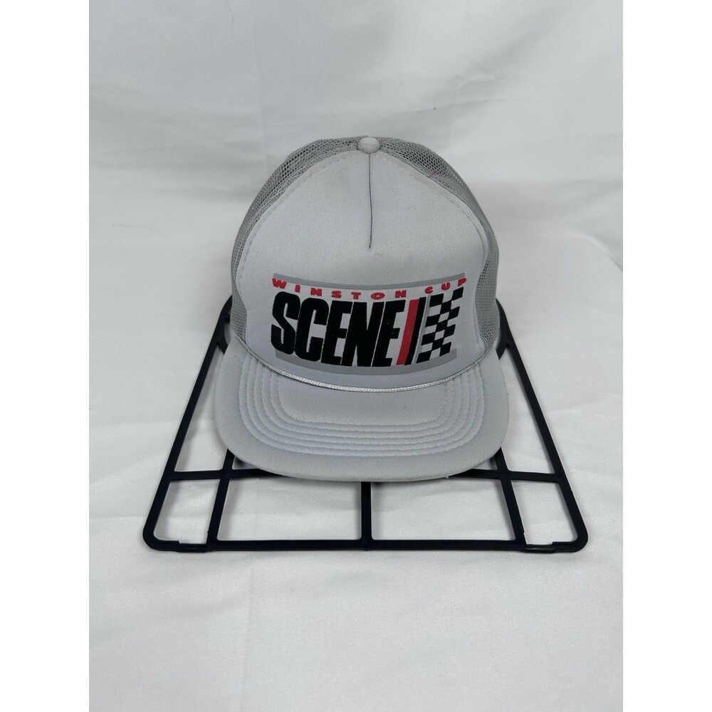 AmaPro Winston Cup Scene Baseball Cap Mesh Snapback Grey Padded Rope